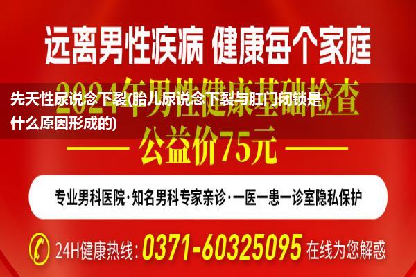 先天性尿说念下裂(胎儿尿说念下裂与肛门闭锁是什么原因形成的)